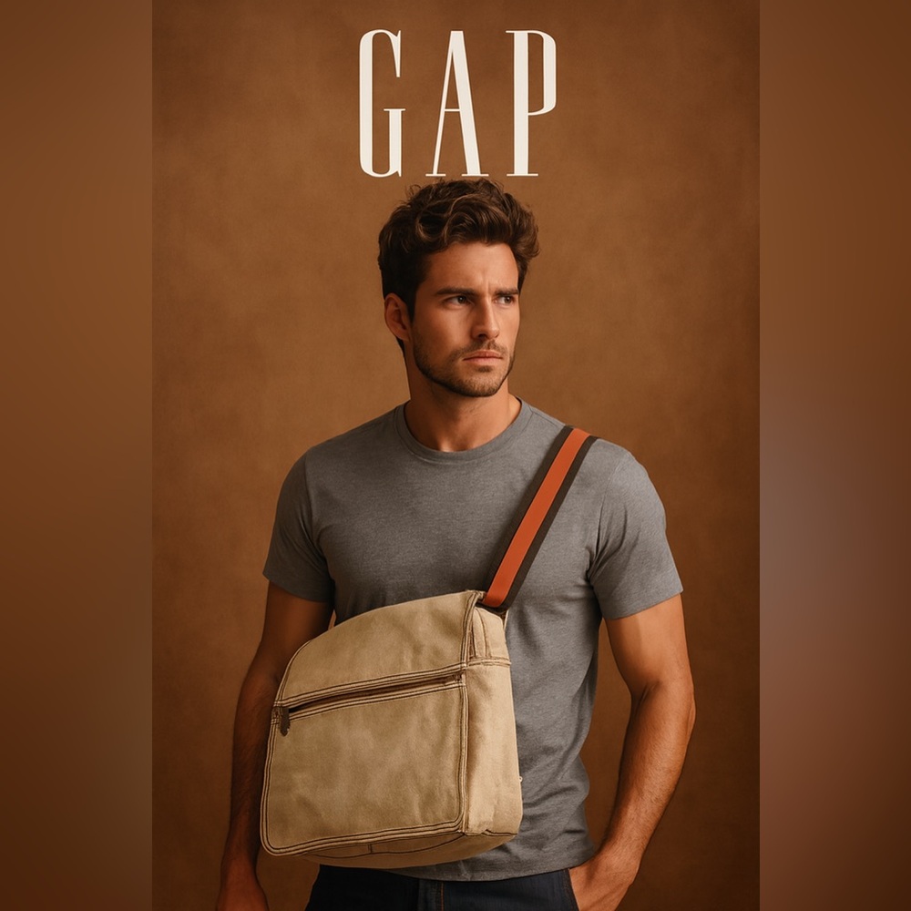 NWT Gap Canvas Large Messenger Bag Laptop Crossbody carryall Tote Satchel Unisex